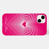 ピンクのiPhoneケースとハートカスタムあなたの名前 Case-Mate iPhoneケース (裏面 (横))