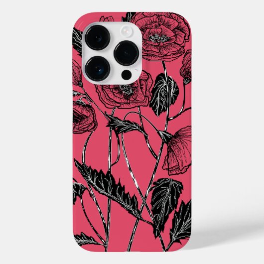 ピンクのiPhoneケースと花 – 色を選択 Case-Mate iPhoneケース (裏面)