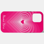 ピンクのiPhoneケースギフトとハート名前をカスタムする文字 Case-Mate iPhoneケース (裏面 (横))