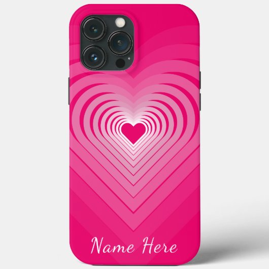 ピンクのiPhoneケースギフトとハート名前をカスタムする文字 Case-Mate iPhoneケース (裏面)