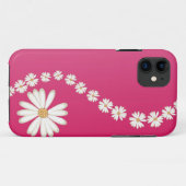 ピンクのiPhone 5ケースの抽象的な白いデイジー Case-Mate iPhoneケース (裏面(横))