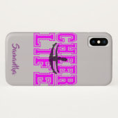 ピンクのiphone Xの場合のチアリーダー Case-Mate iPhoneケース (裏面(横))