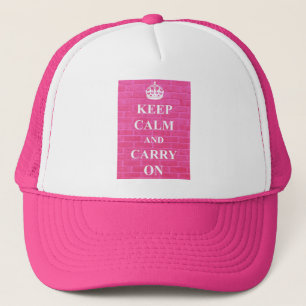 ピンクのKeep Calm & Carry On キャップ