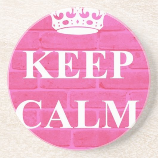 ピンクのKeep Calm & Carry On コースター (正面)