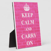 ピンクのKeep Calm & Carry On フォトプラーク (側面)