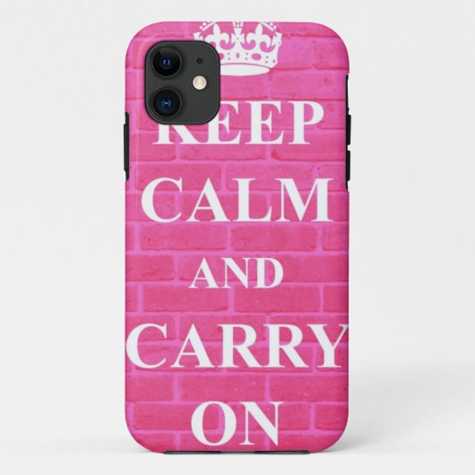 ピンクのKeep Calm & Carry On Case-Mate iPhoneケース (裏面)