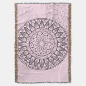 ピンクのKimologie著曼荼羅 スローブランケット (正面縦)
