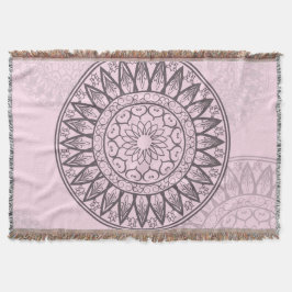 ピンクのKimologie著曼荼羅 スローブランケット