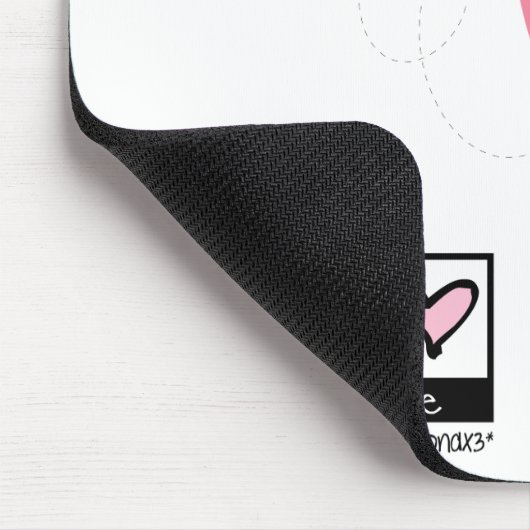 ピンクのKokeshiの三重項のマウスパッド マウスパッド (コーナー)