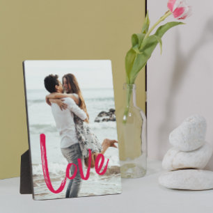 ピンクのLOVEスクリプトイーゼル フォトフレームレス フォトプラーク
