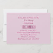 ピンクのMarieアントワネットのヴィンテージのパリのお茶会 招待状 (裏面)