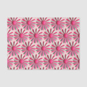 ピンクのMODデイジーフラワー春の夏のベイビーシャワー 薄葉紙 (正面)