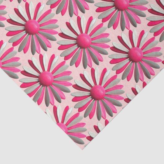 ピンクのMODデイジーフラワー春の夏のベイビーシャワー 薄葉紙 (詳細)