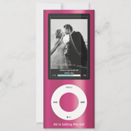 ピンクのMP3ミュージックプレーヤー ウェディング 招待状