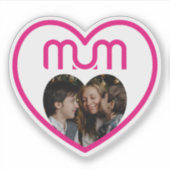 ピンクのMUM Loveフォトフレーム シール (正面)