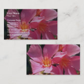 ピンクのNeriumのオレアンダーの花 名刺 (正面/裏面)