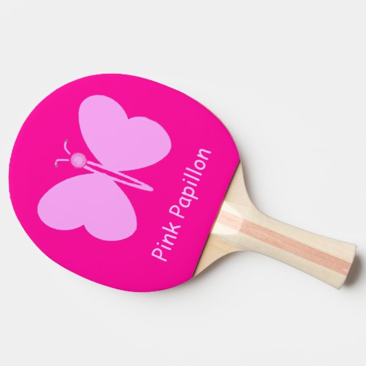 ピンクのPappillon 卓球ラケット (横)