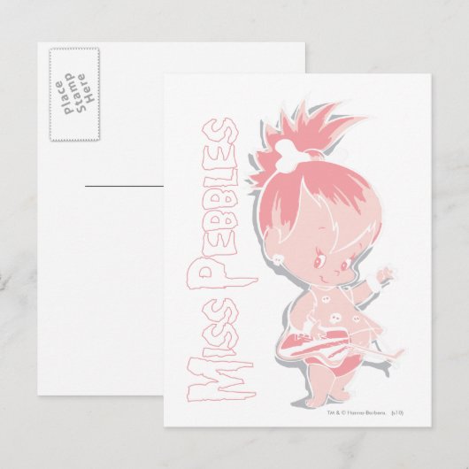 ピンクのPEBBLES™ ポストカード (正面/裏面)