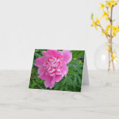 ピンクのpeonieの花のnotecardのコレクション カード (黄色い花)