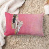 ピンクのPointeの靴-装飾用クッション ランバークッション (ブランケット)