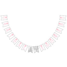 ピンクのposyブライダルシャワー写真のバンティングフラグ バンティングフラッグ