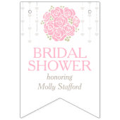 ピンクのposyブライダルシャワー写真のバンティングフラグ バンティングフラッグ (第1の旗)