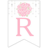 ピンクのposyブライダルシャワー写真のバンティングフラグ バンティングフラッグ (第3の旗)