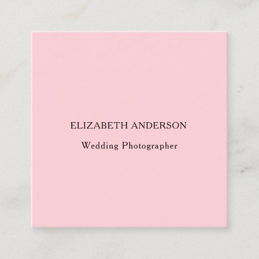 ピンクのQRコードのソーシャルメディア スクエア名刺 (正面)