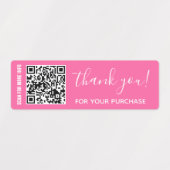 ピンクのQRコードを購入パーソナライズされたしていただき、ありがとうございます ラベル (デザイン2)