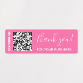 ピンクのQRコードを購入パーソナライズされたしていただき、ありがとうございます ラベル (デザイン1)