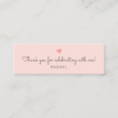 ピンクのqrコードソーシャルメディアバチェロレッテカード スキニー名刺 (正面)