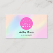 ピンクのQRコードロゴソーシャルメディアOnline Blue 名刺 (裏面)