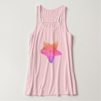 ピンクのRacerbackの衰退した虹のきゅうりの花 タンクトップ