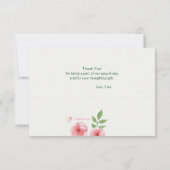ピンクのRanunculusの花は感謝していしています サンキューカード (裏面)