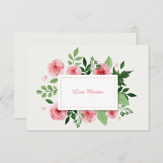 ピンクのRanunculusの花は感謝していしています サンキューカード (正面/裏面)