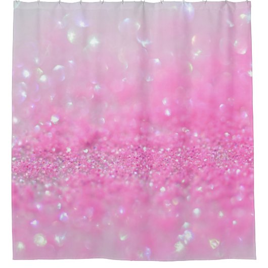 ピンクのRosegoldの輝きの女の赤ちゃんのグリッター シャワーカーテン (正面)