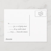 ピンクのRSVPカード インビテーションポストカード (裏面)