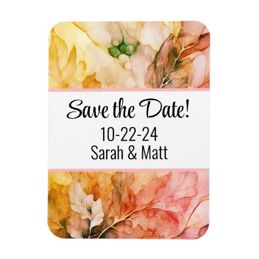 ピンクのSave the Date マグネット (縦)