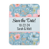 ピンクのSave the Date マグネット (縦)