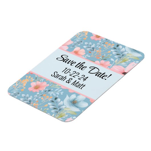 ピンクのSave the Date マグネット (左側)
