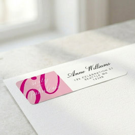 ピンクのSixty and Fabulous Script 60歳の誕生日パーティー ラベル