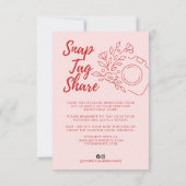 ピンクのSnap Tag Share ビジネスサンクスカード サンキューカード (裏面)