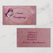 ピンクのSteampunkの蝶 名刺 (正面/裏面)