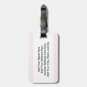 ピンクのTシャツおよびギフトの女性のカーボーイ ラゲッジタグ (裏面縦)