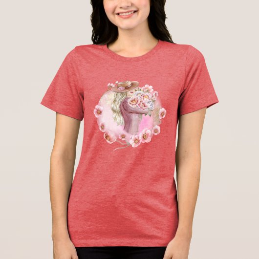 ピンクのTシャツ トライブレンドＴシャツ (正面)