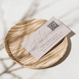 ピンクのTaupeスクリプトブライダルまたはベビーシャワー登録 エンクロージャーカード