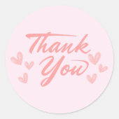 ピンクのThank you  ラウンドシール (正面)