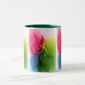 ピンクのTriflower ツートーンマグカップ (中央)