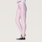 ピンクのWhite Pied De Poule Houndstooth レギンス (左)