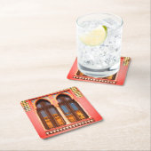 ピンクのWindowsフォトカスタムコースター スクエアペーパーコースター (インサイチュ)